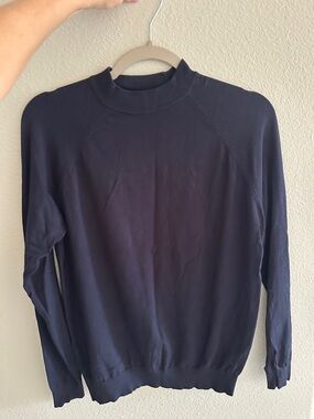 Zara Navy Mock Neck Sweater, small